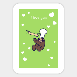I Love You - Baker Sloth Sticker